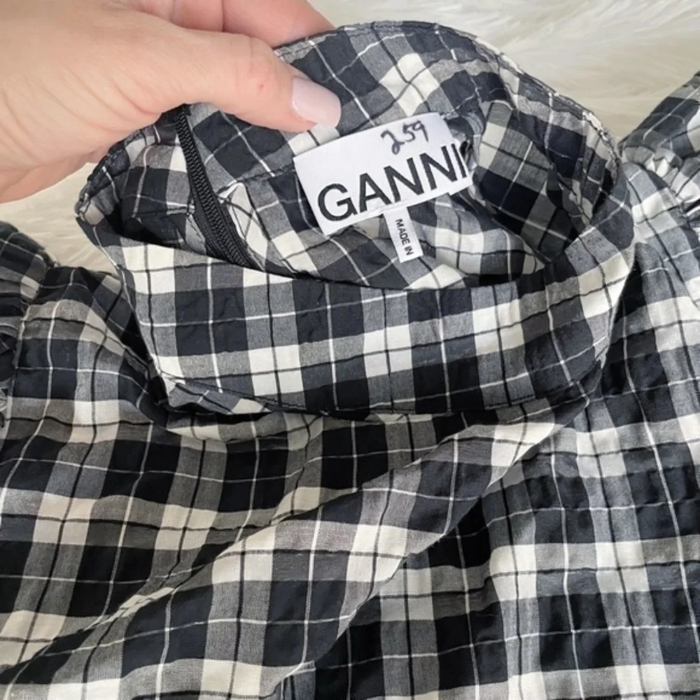 GANNI Houndstooth Black & White Cute Checkered Dress - Picture 13 of 16